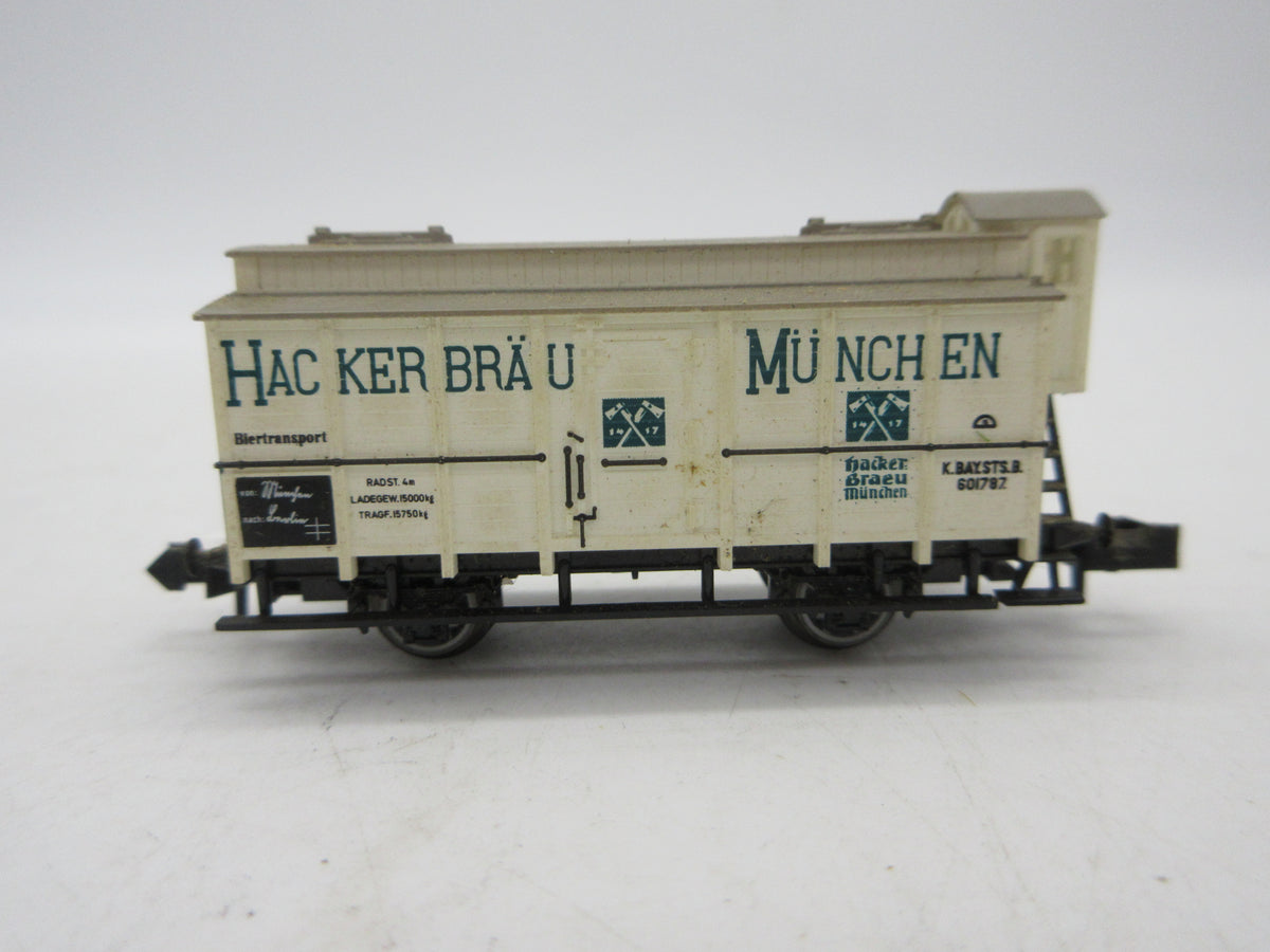 Minitrix N - 51 3218 00 - Gesloten goederenwagen "Hackerbräu Münmchen" van de K.Bay.St.B.