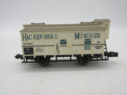 Minitrix N - 51 3218 00 - Gesloten goederenwagen "Hackerbräu Münmchen" van de K.Bay.St.B.