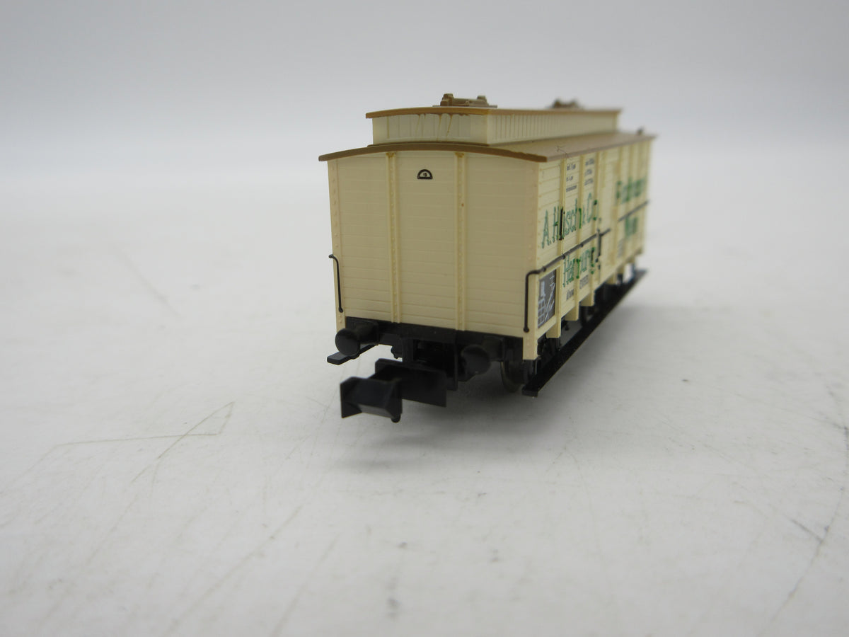 Minitrix N - 13646 - Gesloten goederenwagen "A. Hinsch & Co Fleischtransport" van de KPEV
