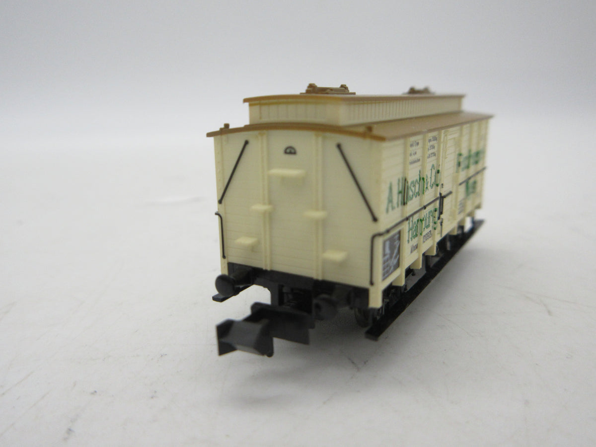 Minitrix N - 13646 - Gesloten goederenwagen "A. Hinsch & Co Fleischtransport" van de KPEV