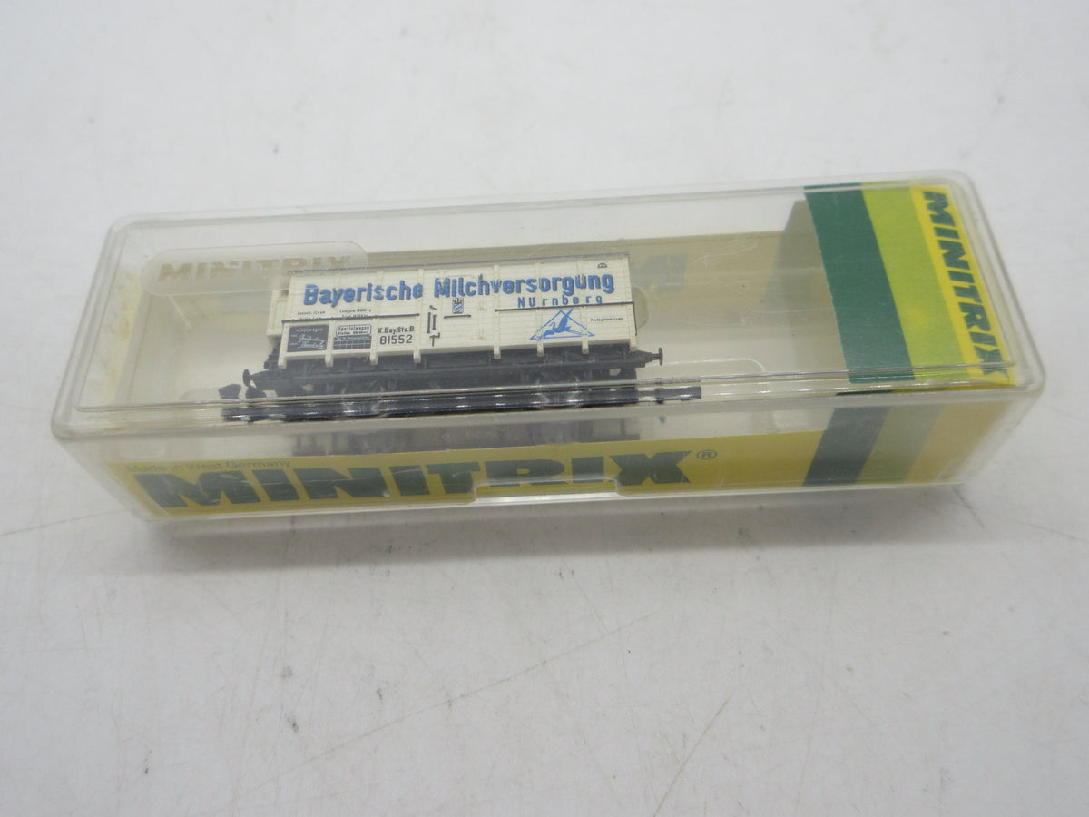 Minitrix N - 51 3221 00 - Gesloten goederenwagen "Bayerische Milchversorgung" van de K.Bay.St.B.