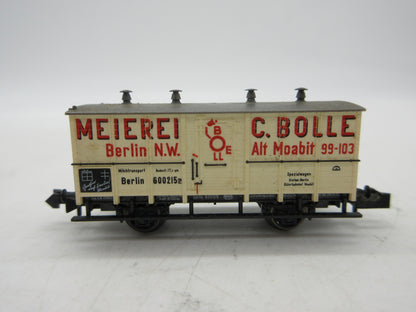 Minitrix N - 13643 - Gesloten goederenwagen "Meierei C.Bolle" van de KPEV