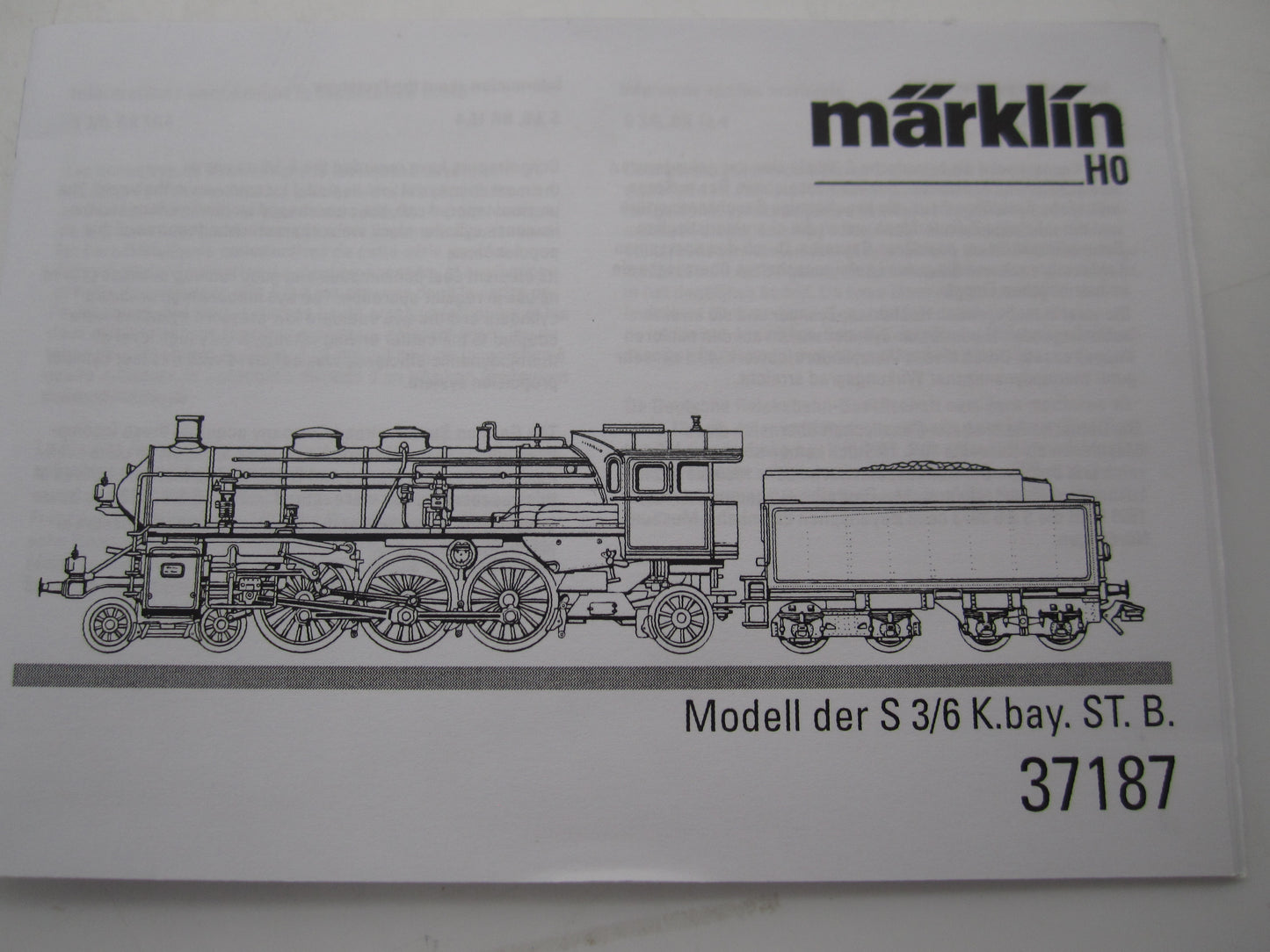 Märklin H0 - 37187-01 - Stoomloc met tender, S 3/6 van de K.Bay.St.B. - Digitaal