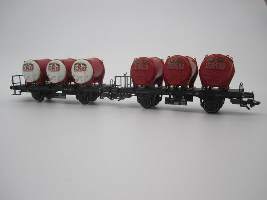 Märklin H0 - 48941 - Setje van 2 containerdraagwagens "Eku" van de DB