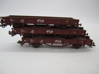 Roco H0 - 44085 - 3-delige set platte wagens van de NS