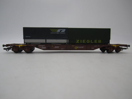 Kleinbahn H0 - 264C - Containerdraagwagen van de NMBS