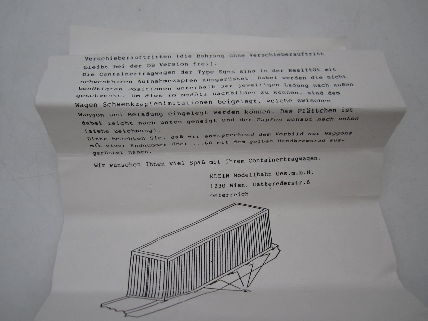 Kleinbahn H0 - 264C - Containerdraagwagen van de NMBS