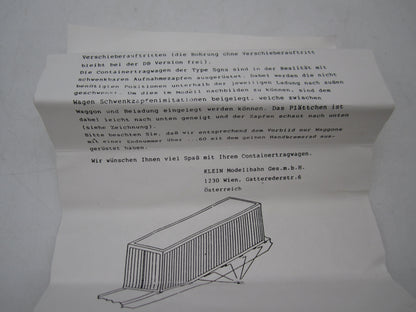 Kleinbahn H0 - 264C - Containerdraagwagen van de NMBS