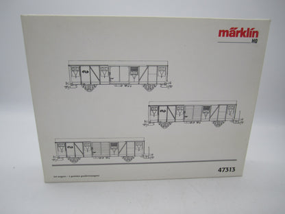 Märklin H0 - 47313 - 3-delige goederenwagenset van de NS, geweatherd