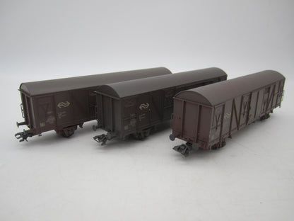 Märklin H0 - 47313 - 3-delige goederenwagenset van de NS, geweatherd