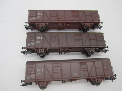 Märklin H0 - 47313 - 3-delige goederenwagenset van de NS, geweatherd
