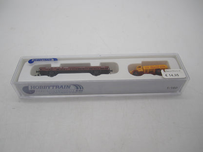 Hobbytrain N - H23817 - Platte wagen met truck "Limonade" van de DB