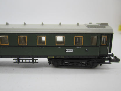 Minitrix N - 51 3071 00 - Personenrijtuig 3e klas van de DRG, met verlichting