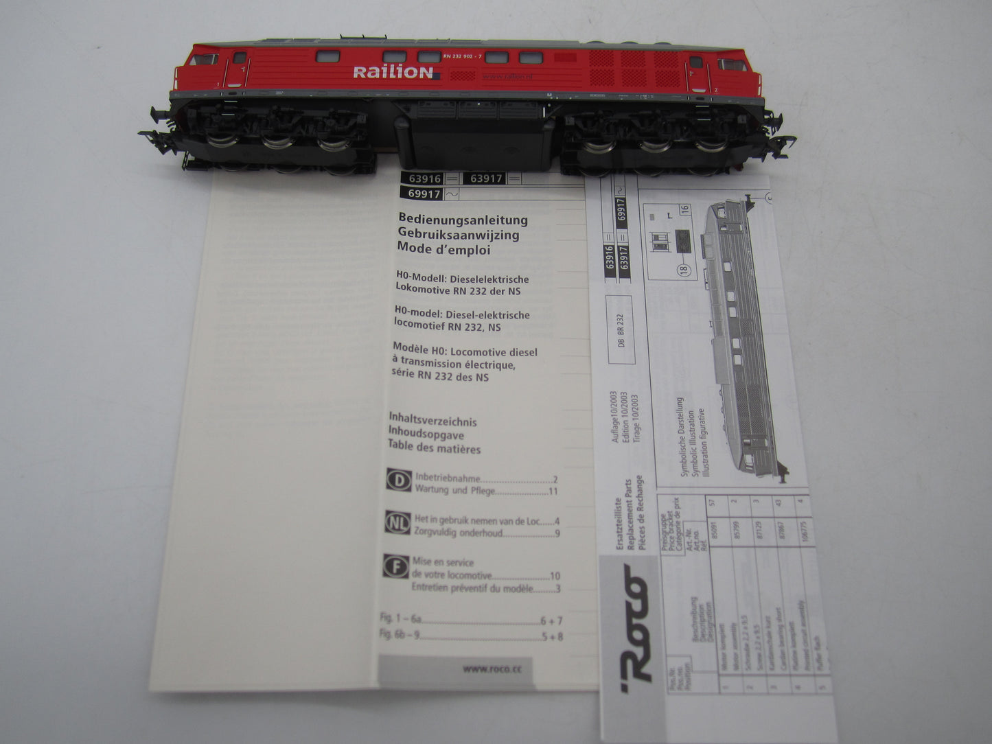 Roco H0 - 63916 - Dieselloc, RN 232 van de NS Railion - Digitaal Voorbereid