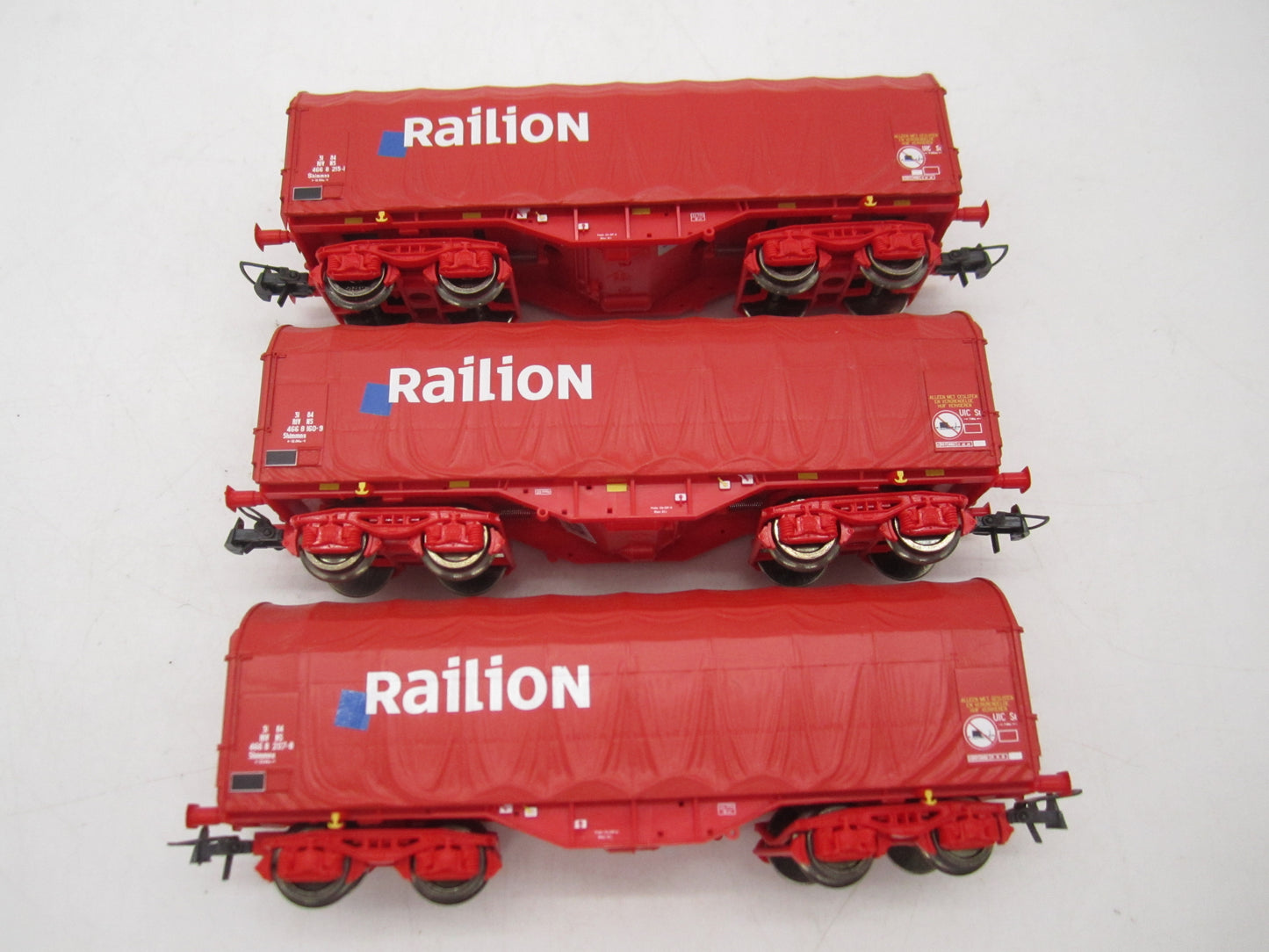 Roco H0 - 3-delige set huifwagens "Railion" van de NS