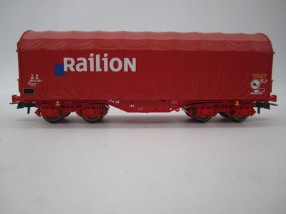 Roco H0 - 3-delige set huifwagens "Railion" van de NS