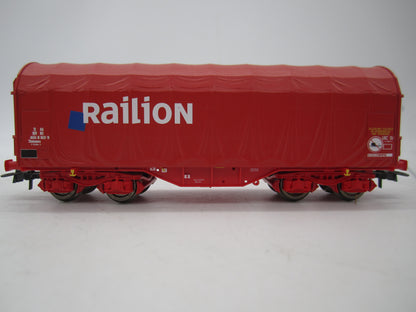 Roco H0 - 3-delige set huifwagens "Railion" van de NS