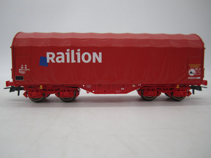 Roco H0 - 3-delige set huifwagens "Railion" van de NS