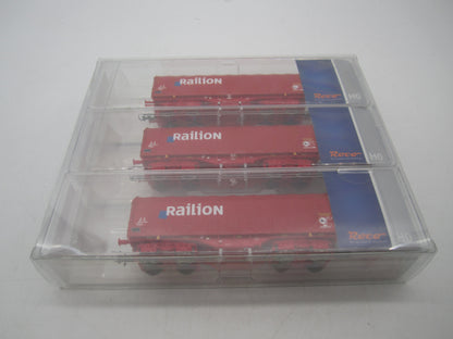Roco H0 - 3-delige set huifwagens "Railion" van de NS