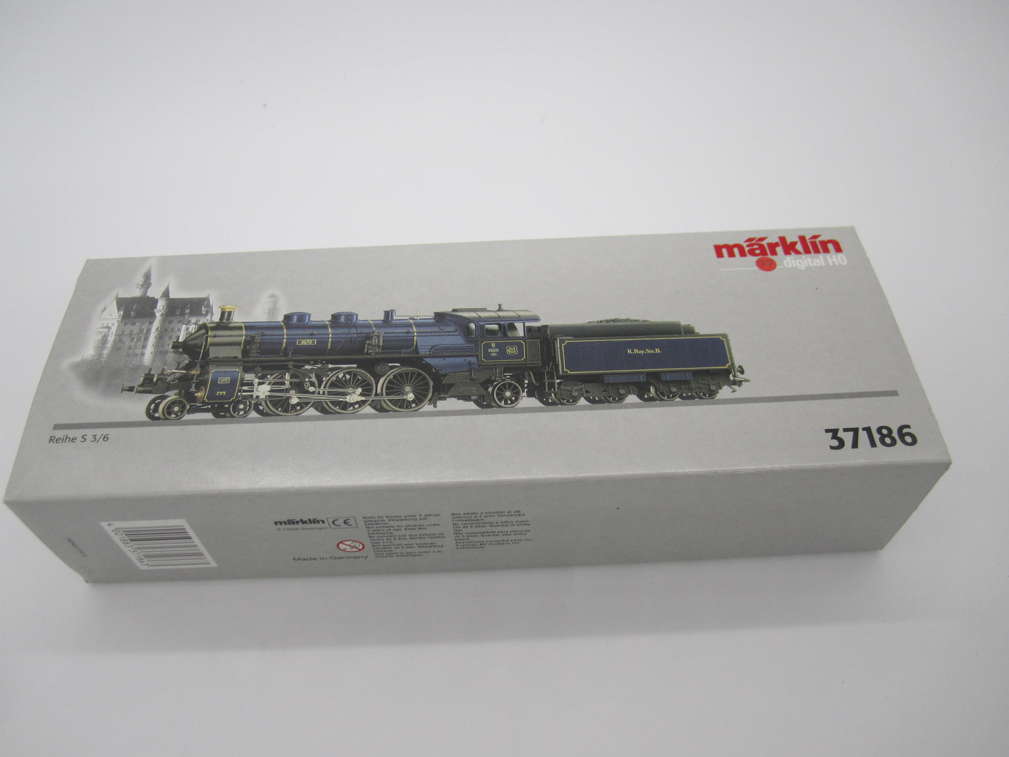 Märklin H0 - 37186 - Stoomloc met tender, S 3/6  van de K.Bay.St.B.